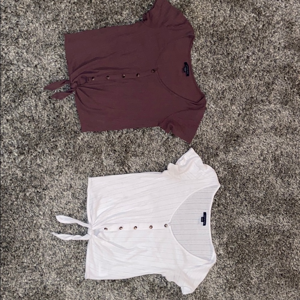 white and plum shirt with buttons